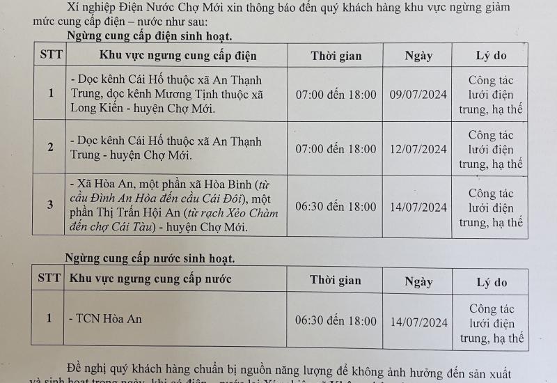 THÔNG BÁO
